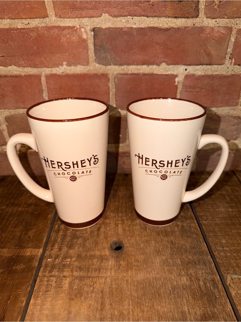 Hershey’s Company Cream & Chocolate Rim Ceramic Mugs - Set of 2